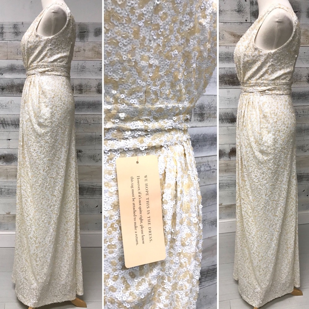 BHLDN Badgley Mischka Bette Gown Sequins Wedding - Picture 4 of 8